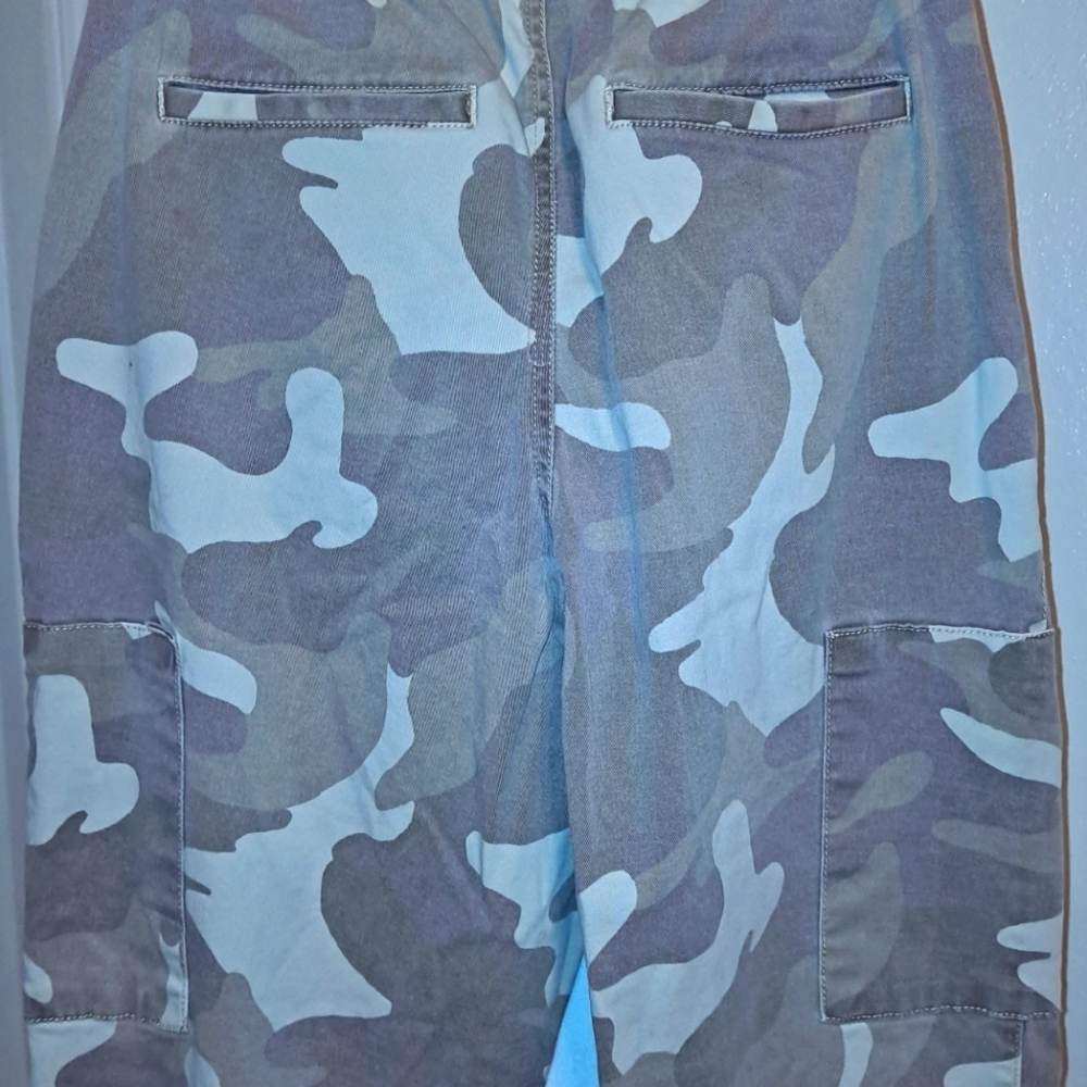 Hollister Kahki and Cream Camo Cargo Hi Rise Style Pants Size Medium - Picture 3 of 5
